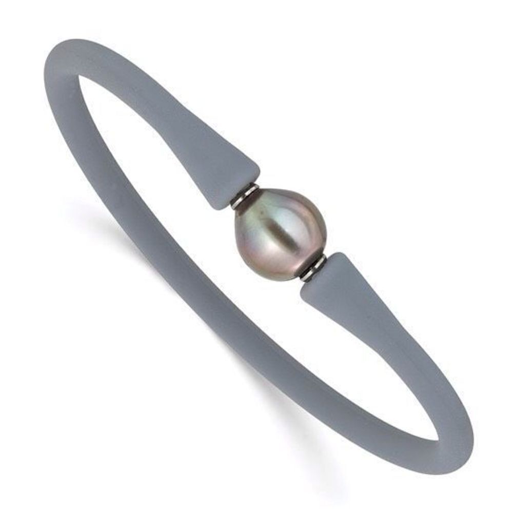 Stainless Steel Black Tahitian Pearl Bracelet